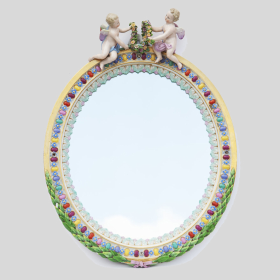 Зеркало настенное, Германия, мануфактура "Мейсен", XIX век